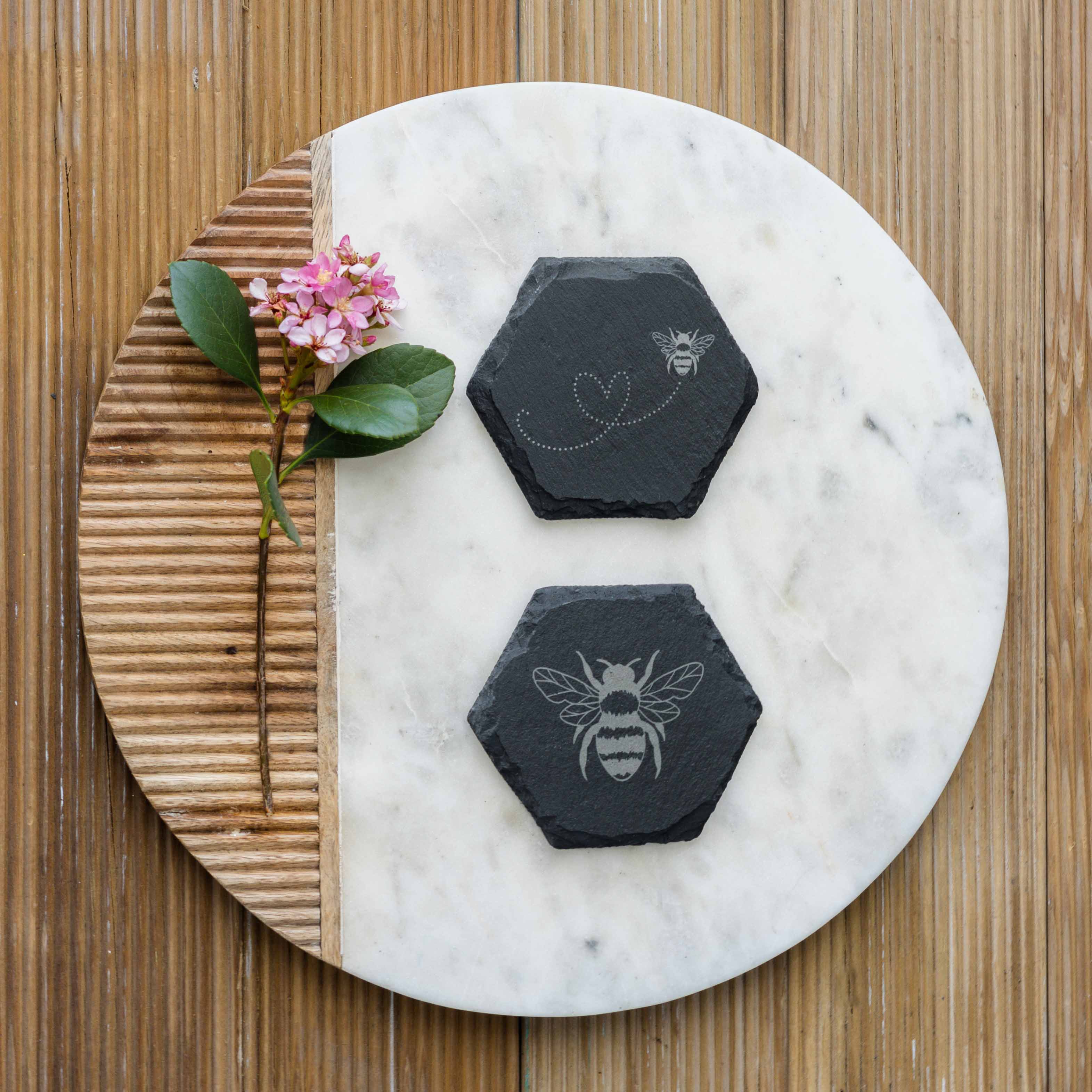 Slate Bee Coaster