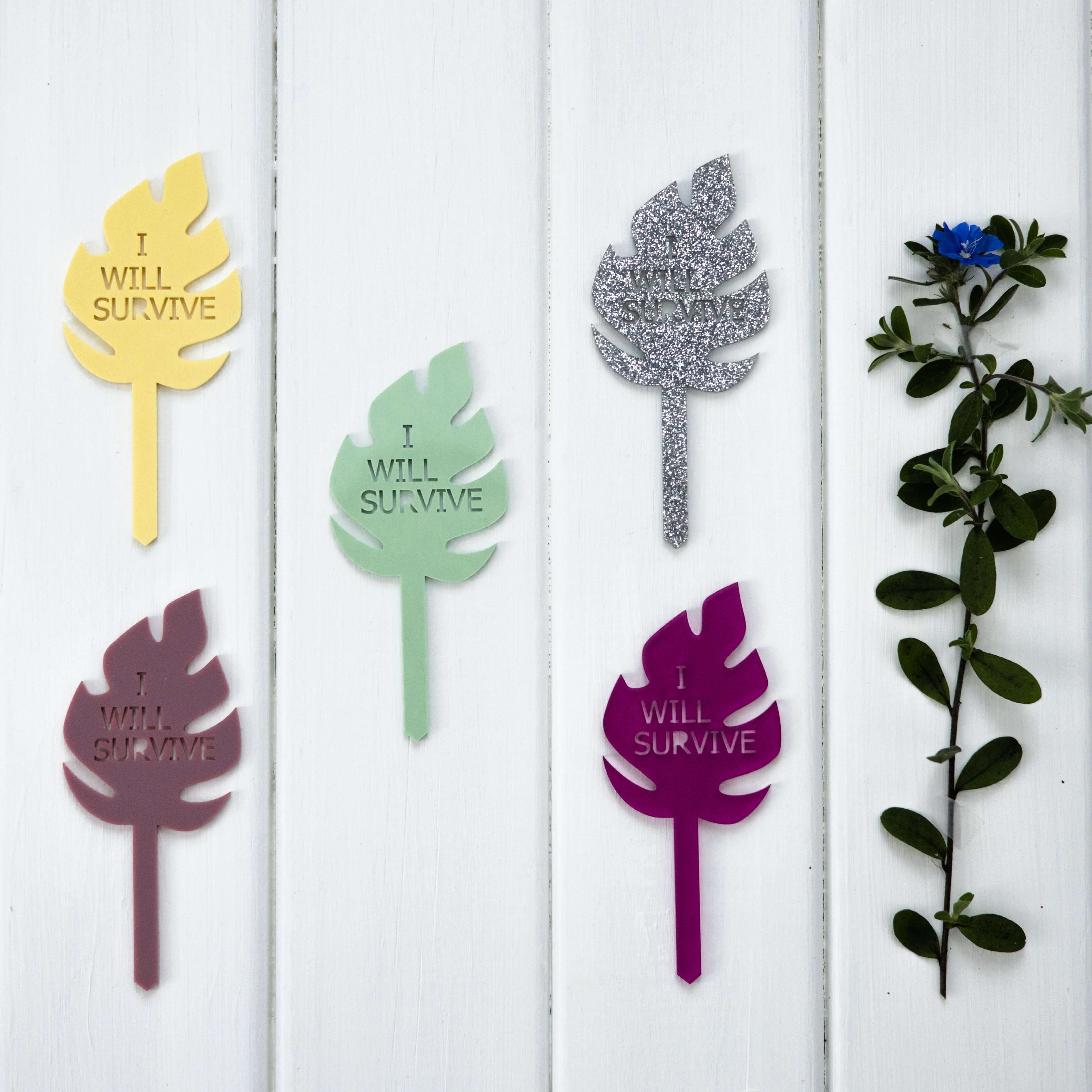 Plant Stake - Good, Clean Pun Collection (Monstera Leaf)