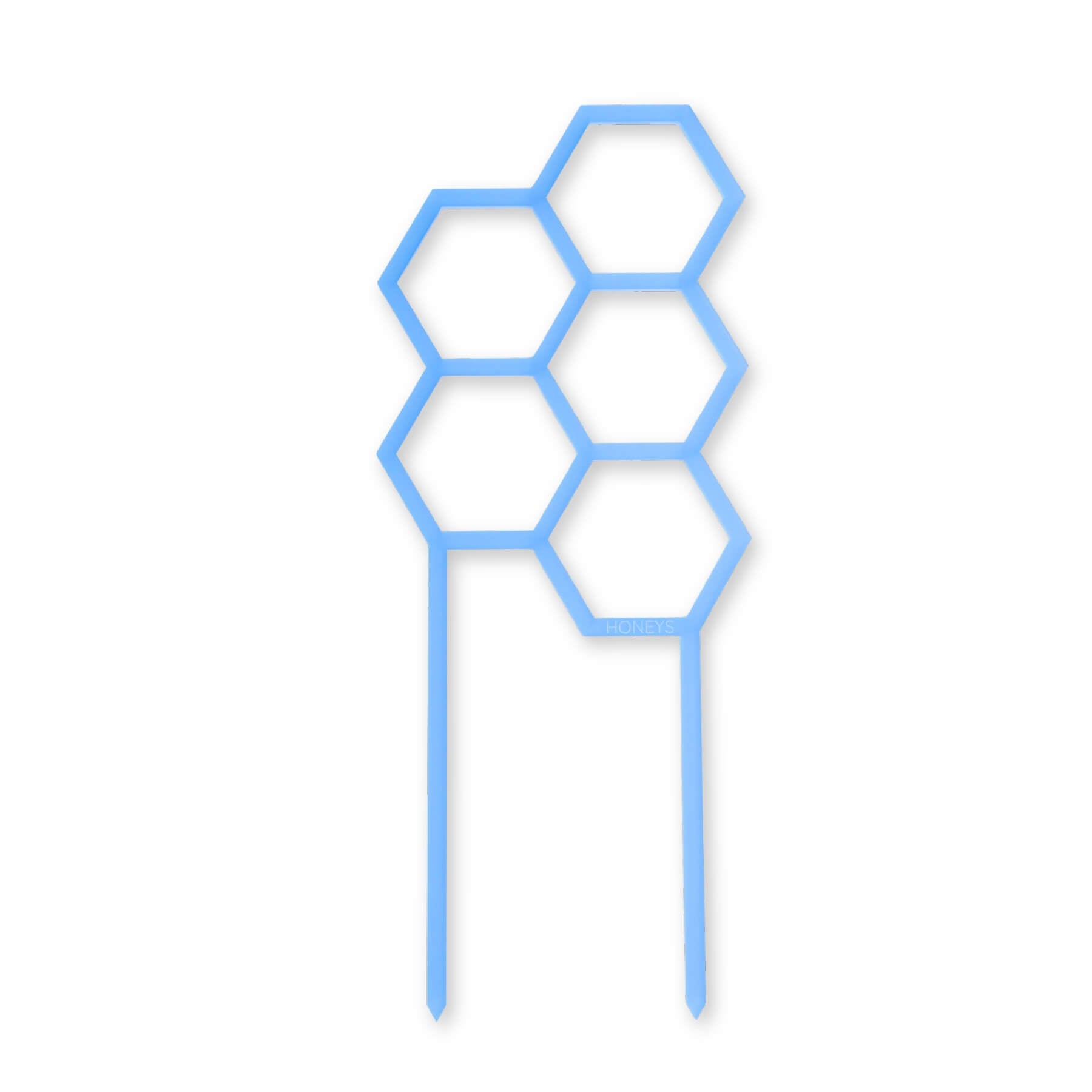 Hex Medium Sized Plant Climber in Frosted Sky Blue Acrylic flat lay