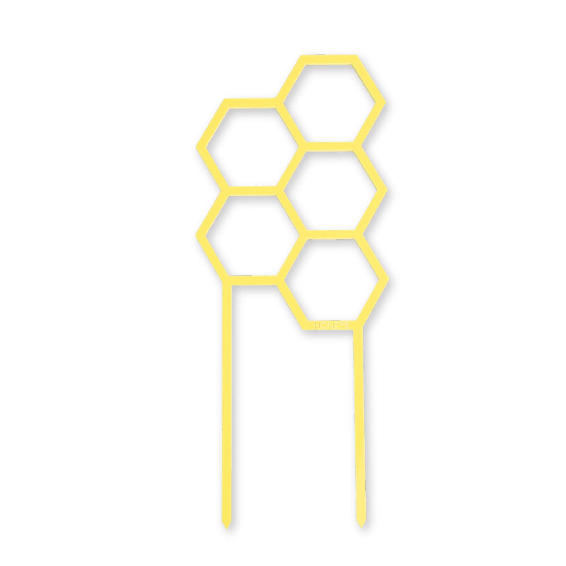Hex Medium Sized Plant Climber in Buttercup Yellow Acrylic flat lay