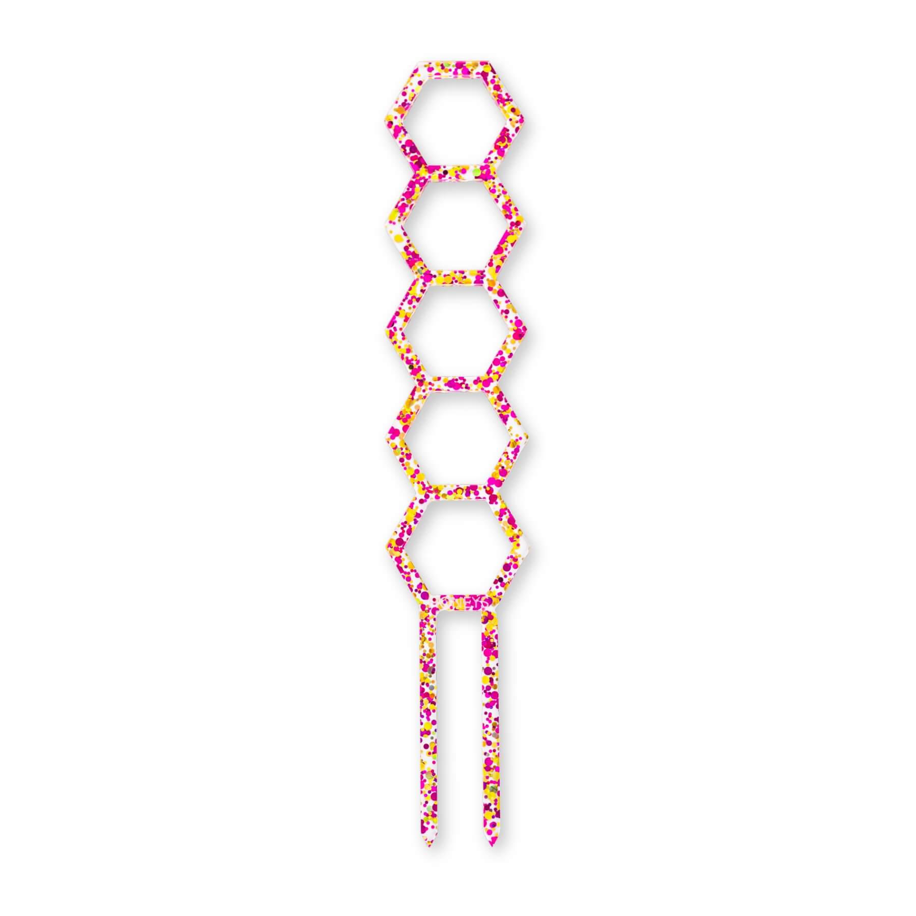 Hockings Minimalist Trellis in Pink Bubble Glitter Acrylic flat lay