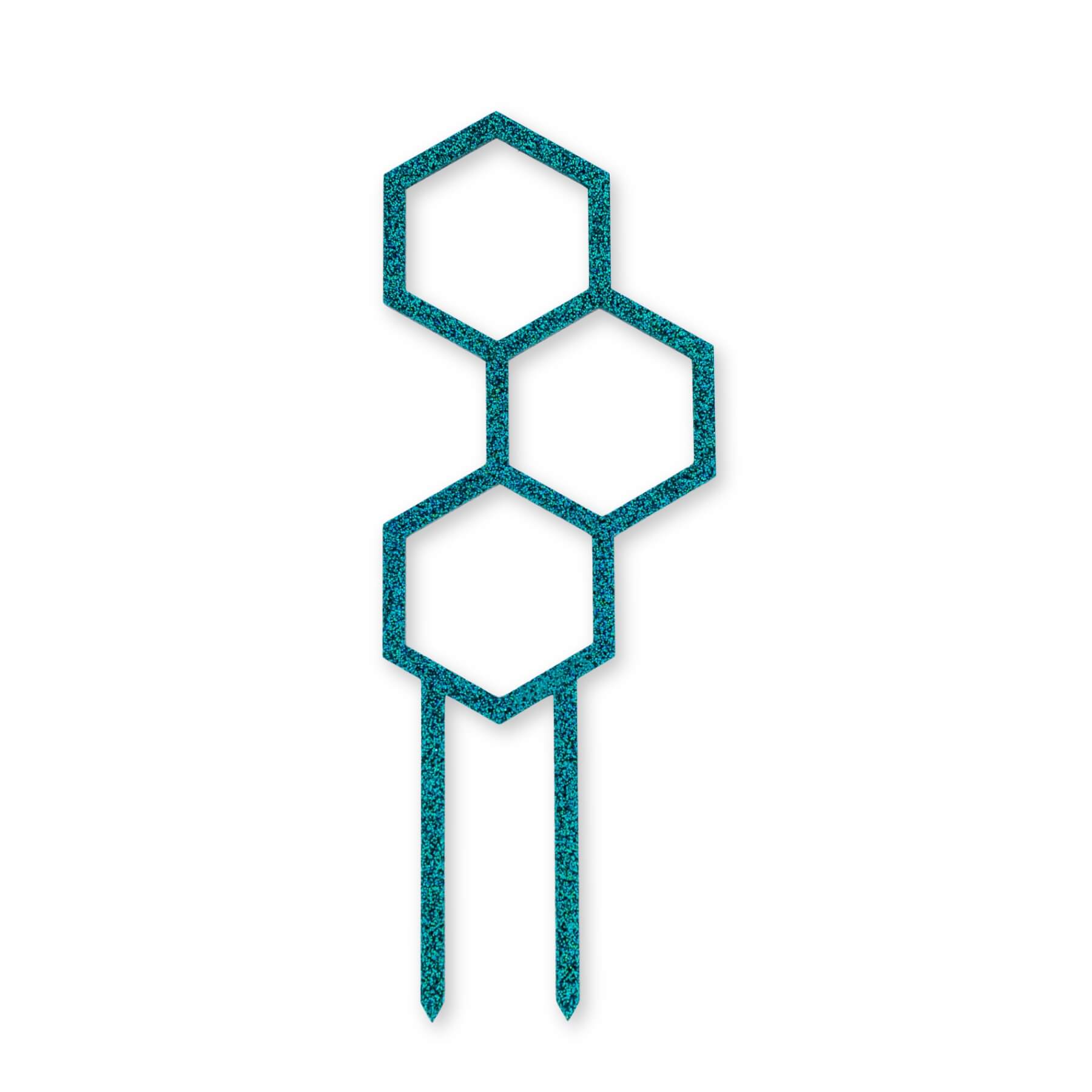 Mini Pollen Plant Propagation Trellis in Teal Glitter Acrylic flat lay