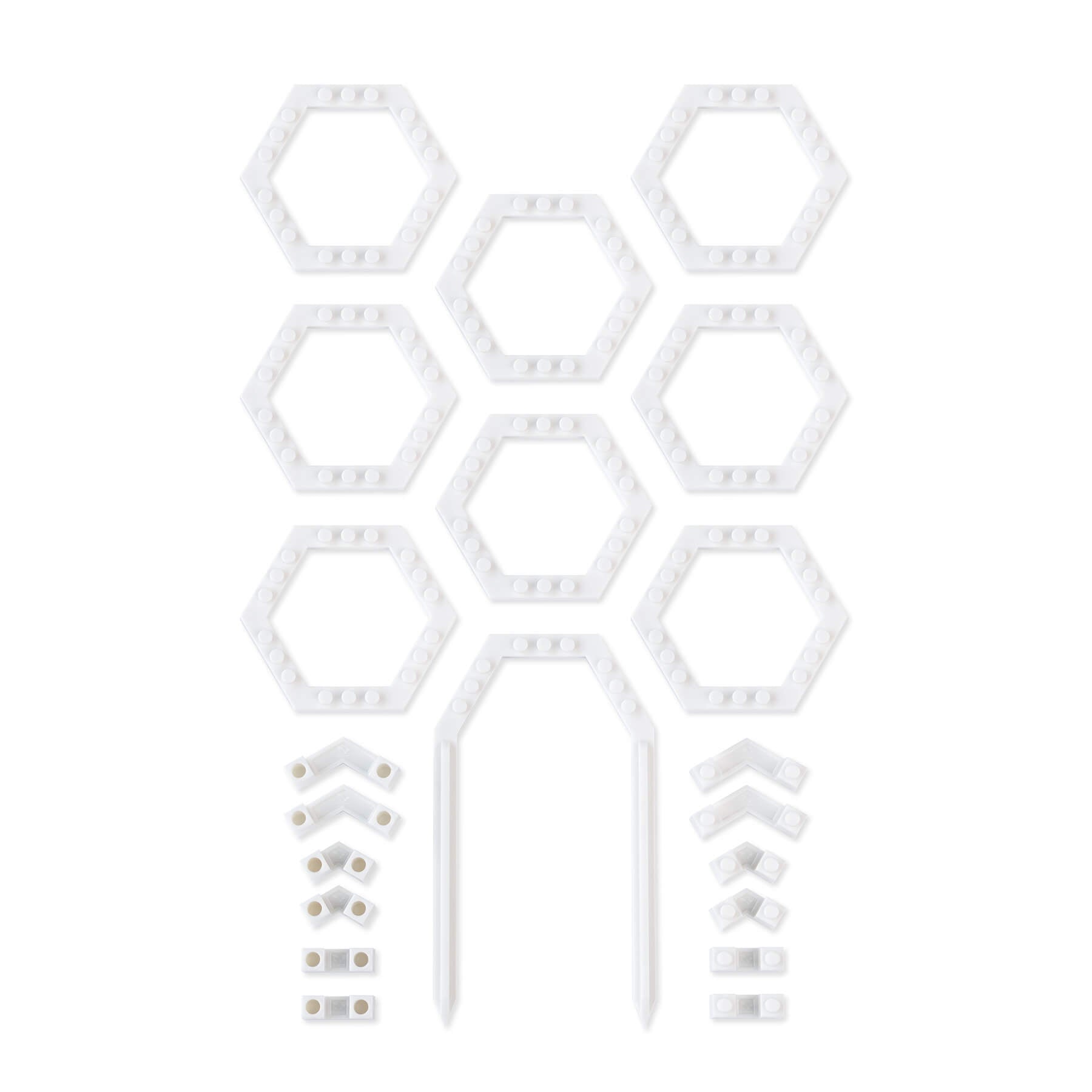 Vertigrow Starter Kit Modular Plant Trellis in White Acrylic flat lay