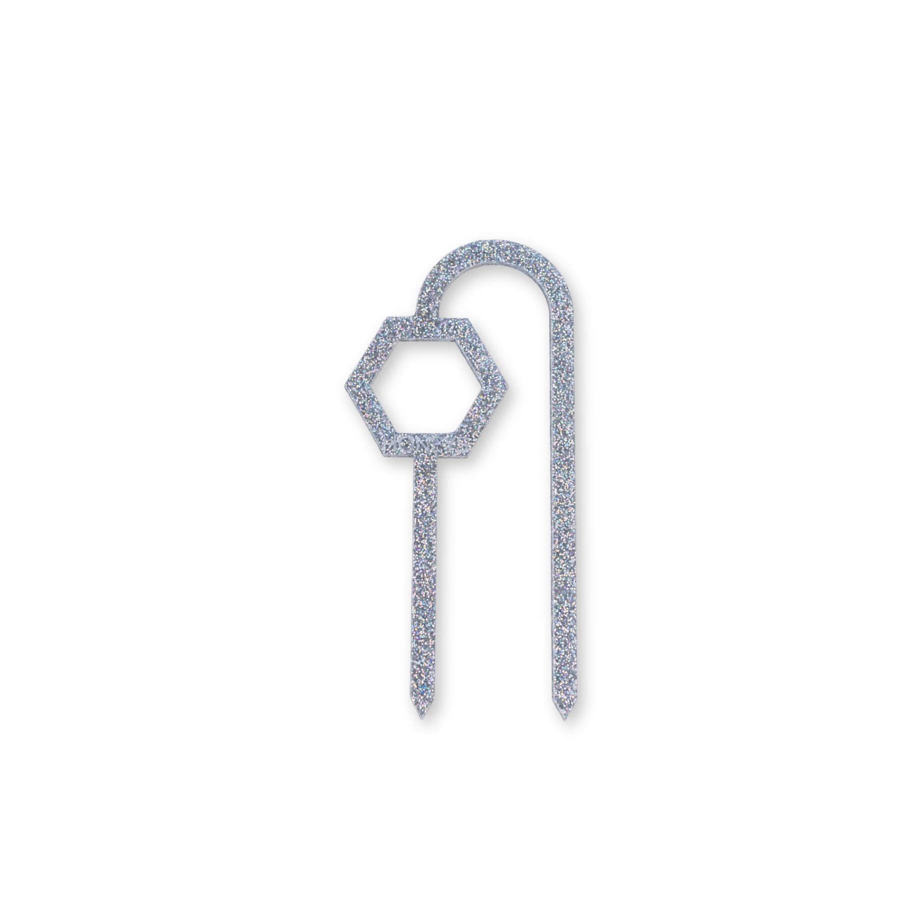 Buzzy Bee Plant Propagation Trellis in Silver Glitter Acrylic flat lay