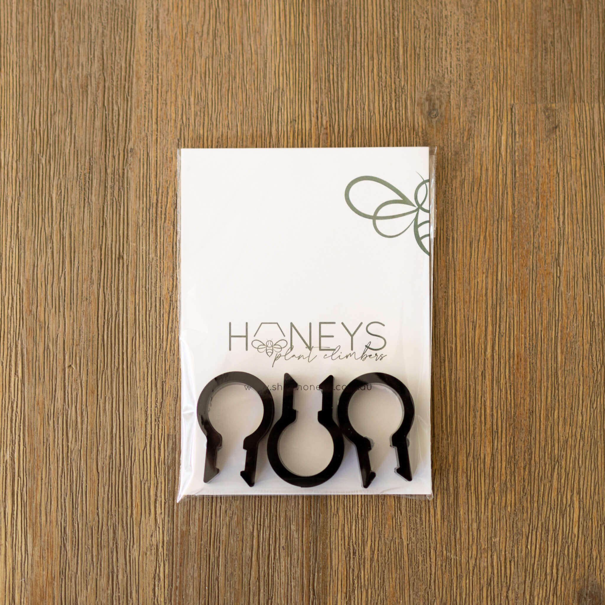 Plant Clips 6mm Stem support in Black in packaging