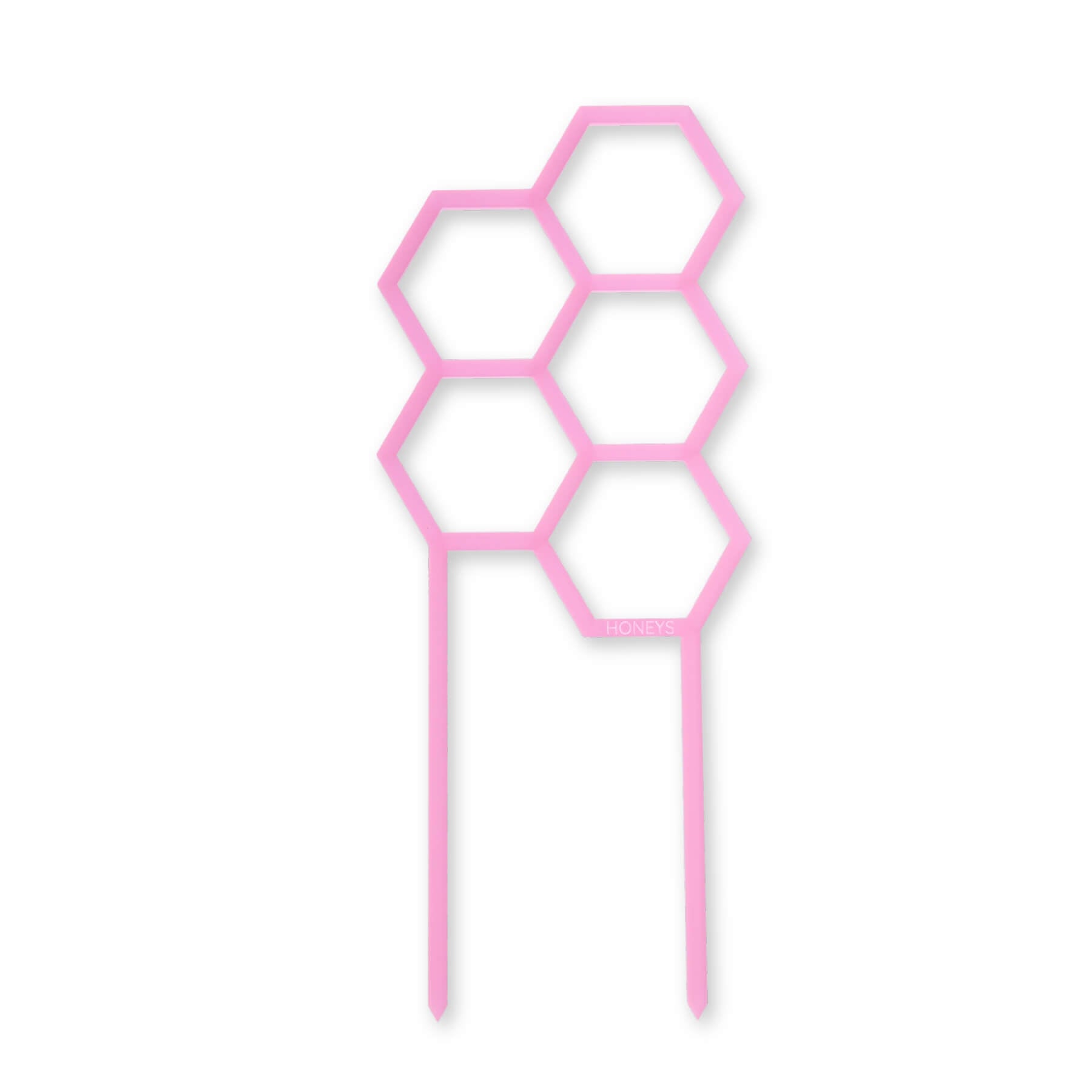 Hex Medium Sized Plant Climber in Frosted Blush Pink Acrylic flat lay