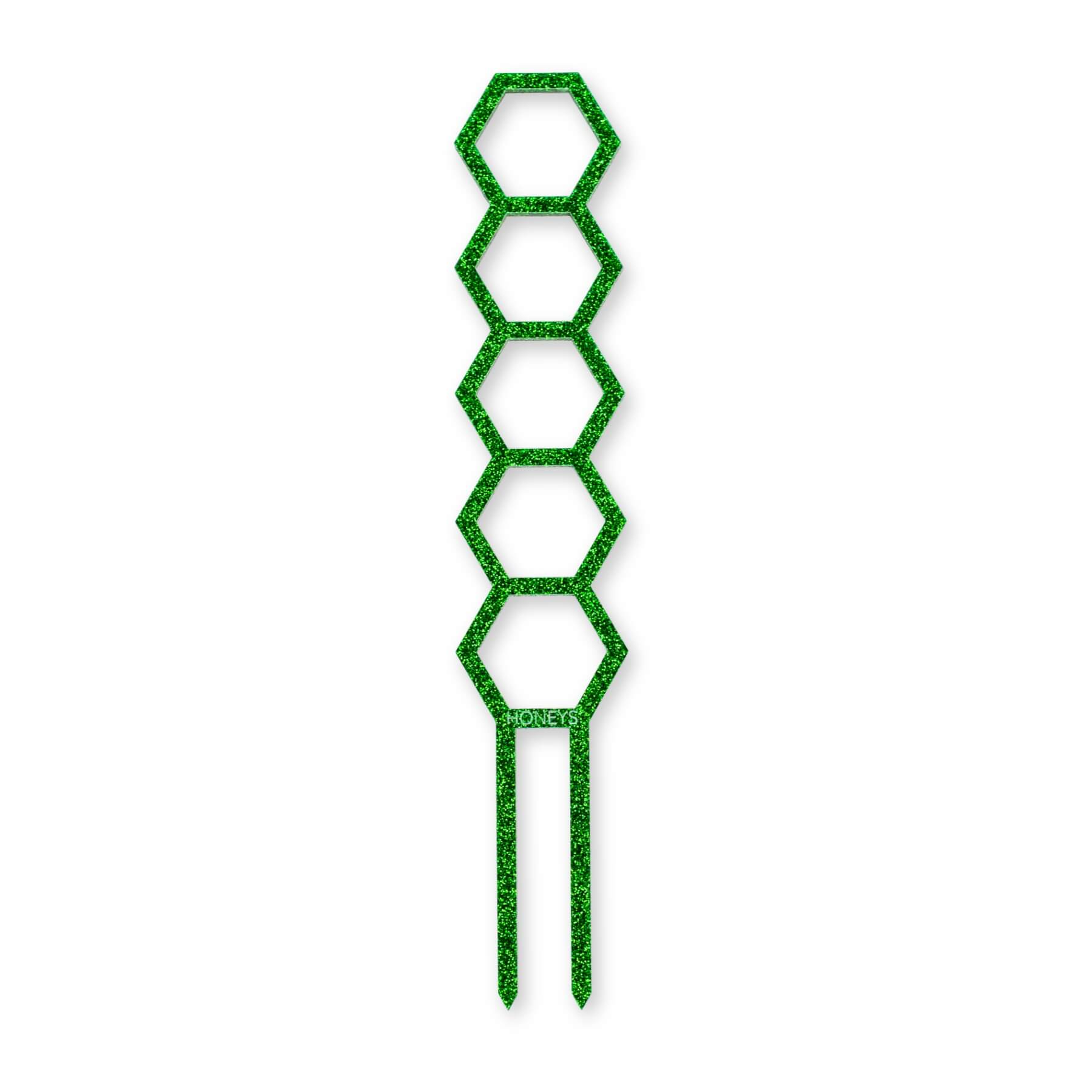 Hockings Minimalist Trellis in Green Glitter Acrylic flat lay