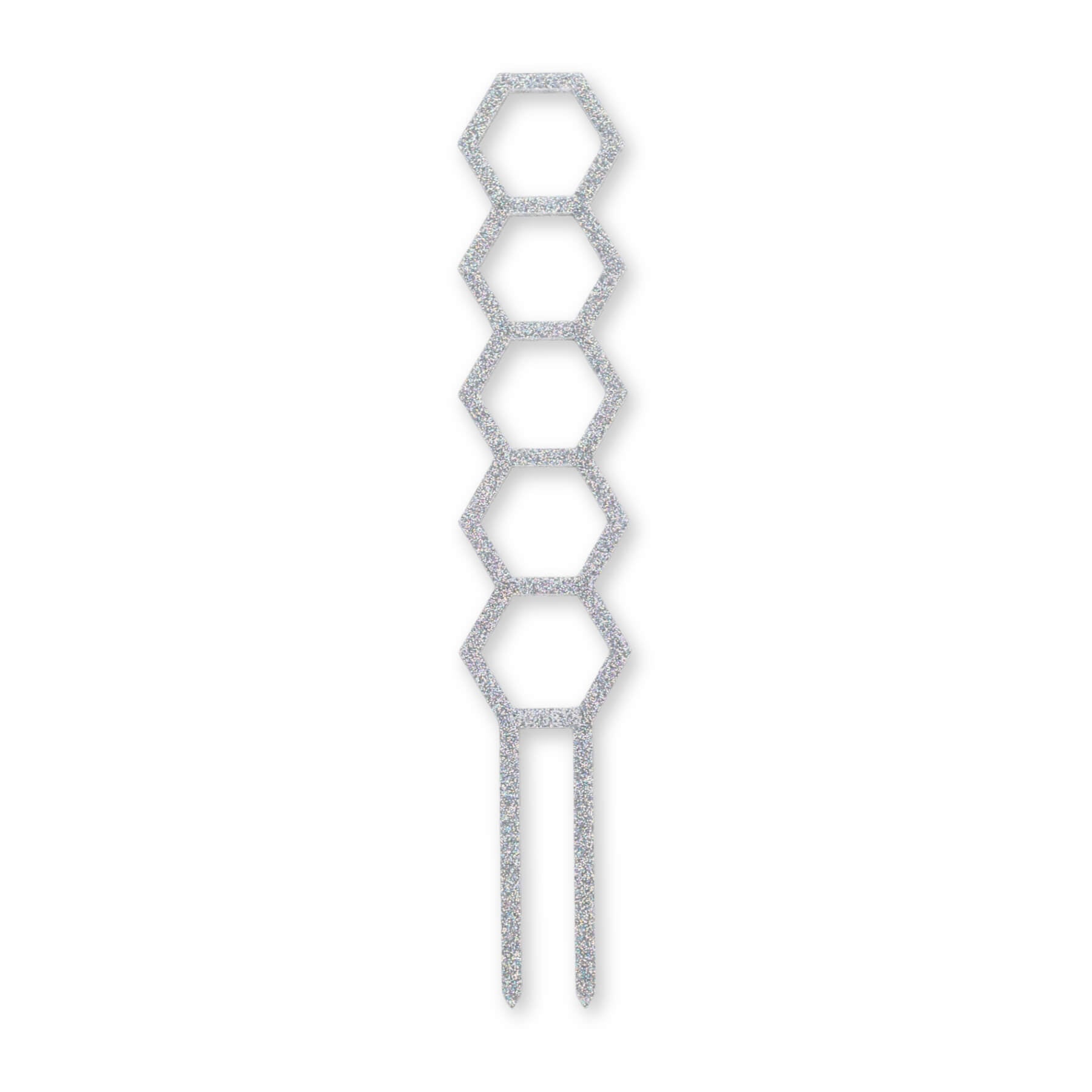 Hockings Minimalist Trellis in Silver Glitter Acrylic flat lay