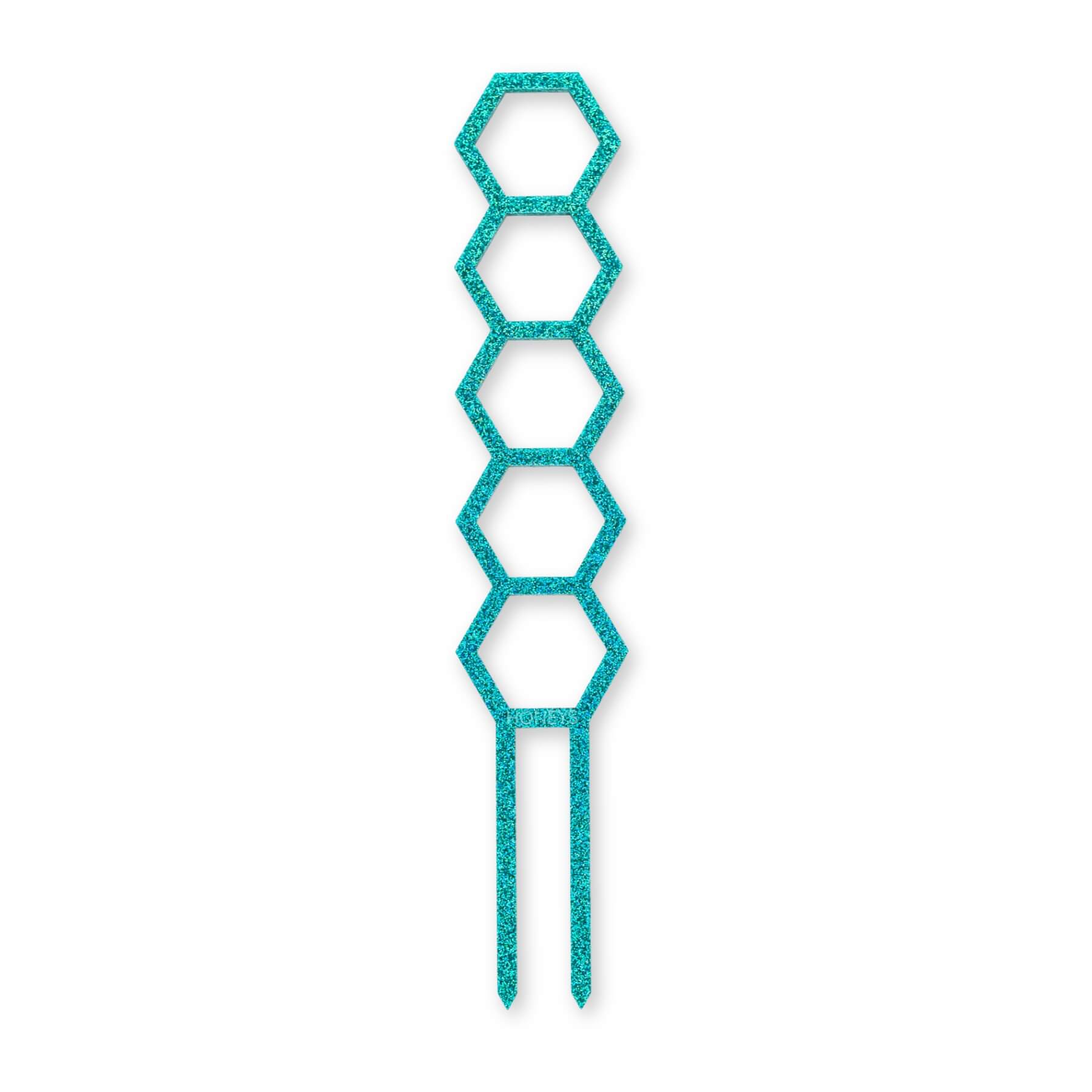 Hockings Minimalist Trellis in Teal Glitter Acrylic flat lay