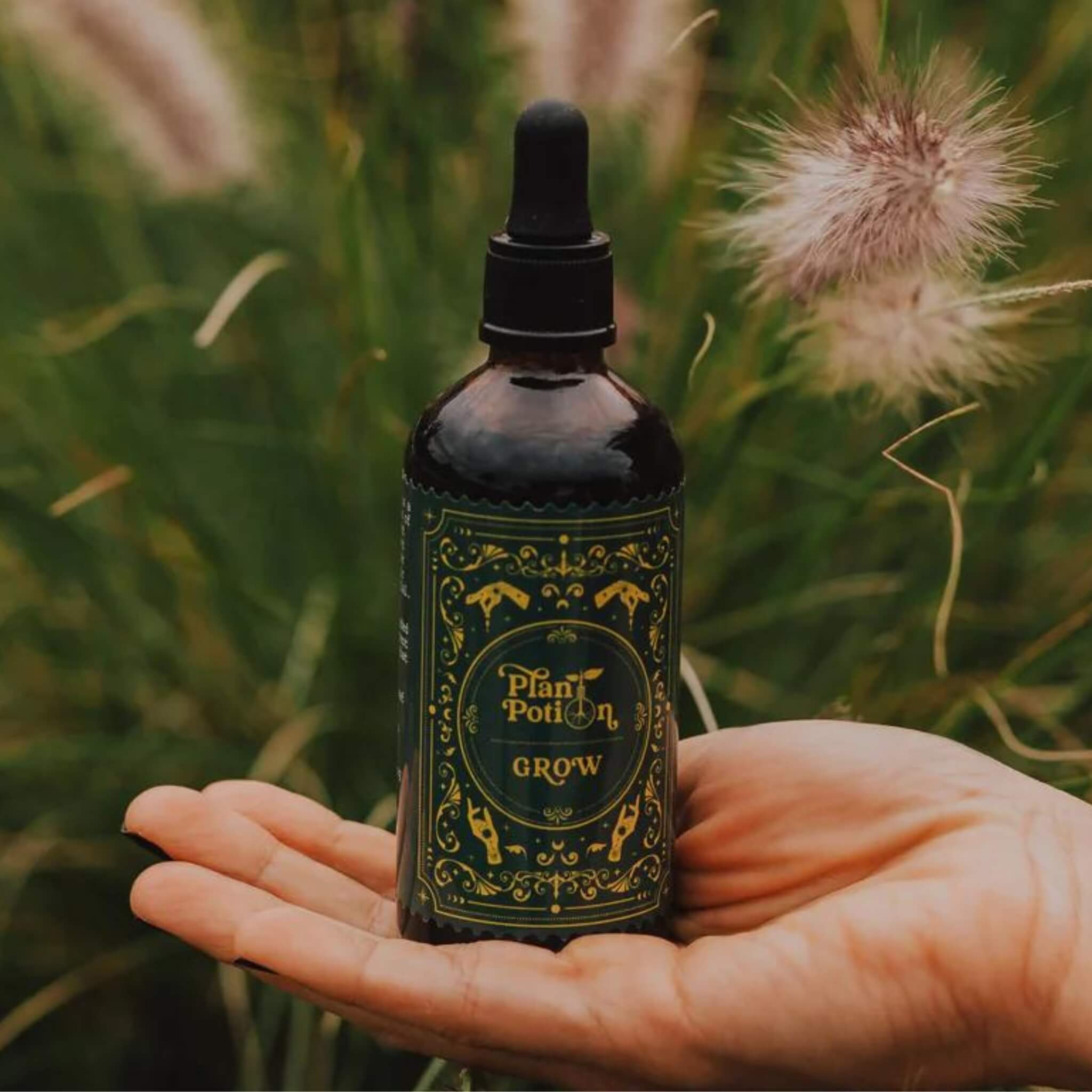 Grow concentrated organic plant food, 100ml, promotes root and leaf growth for indoor plants