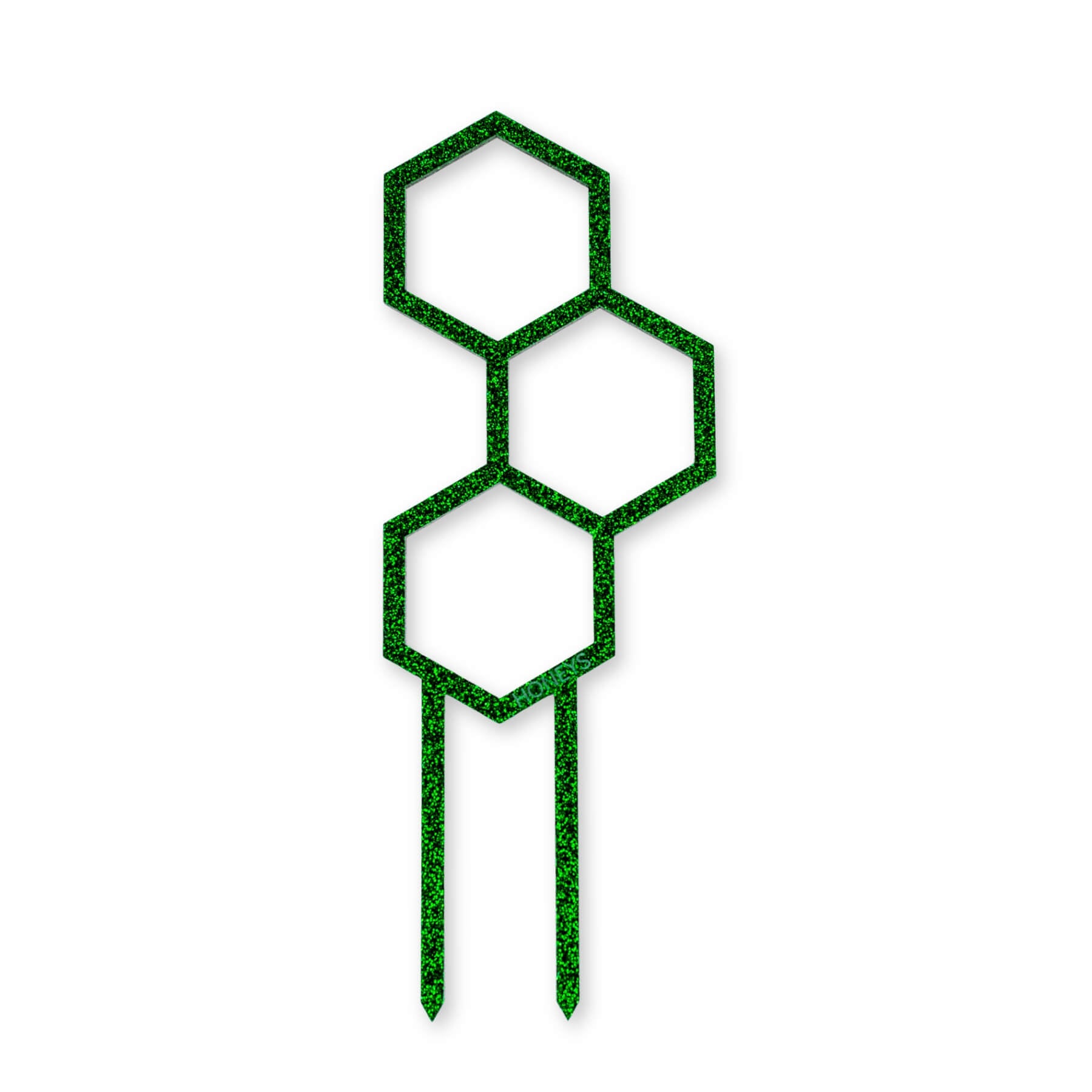 Mini Pollen Plant Propagation Trellis in Green Glitter Acrylic flat lay