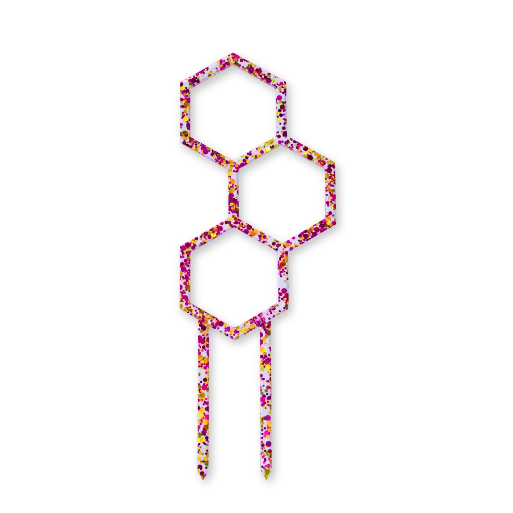 Mini Pollen Plant Propagation Trellis in Pink Bubble Glitter Acrylic flat lay