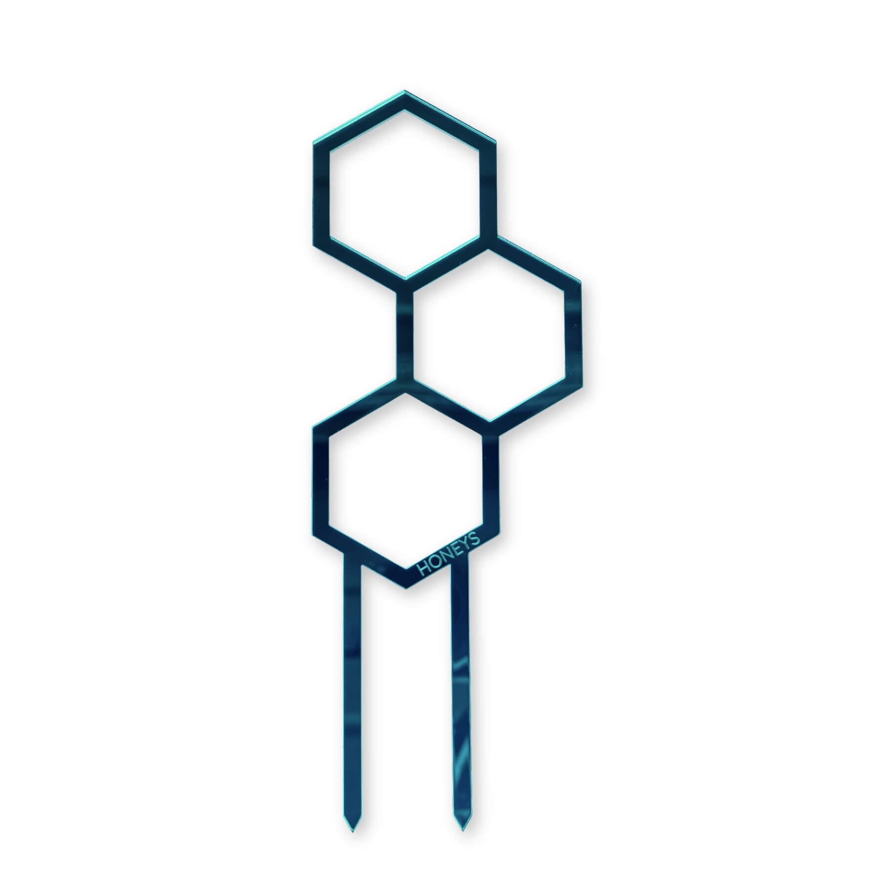 Mini Pollen Plant Propagation Trellis in Teal Mirror Acrylic flat lay