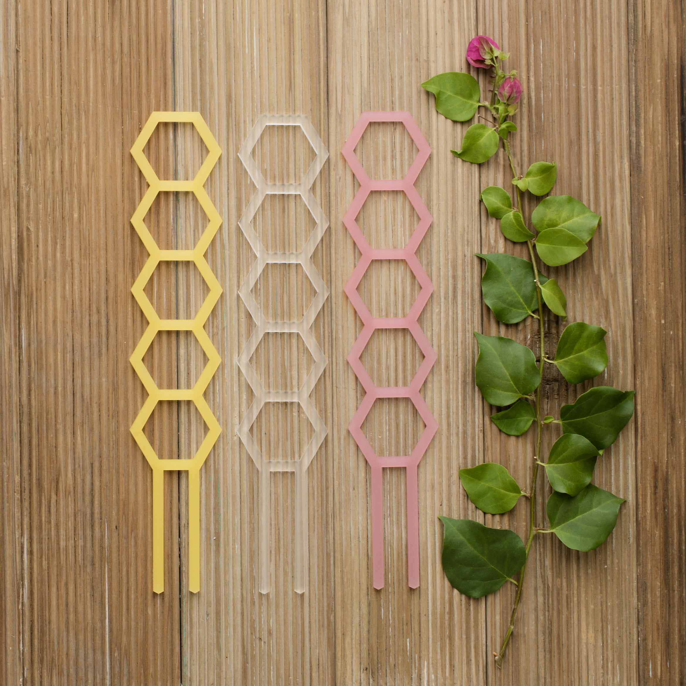 Hockings plant trellis in assorted colours displayed together