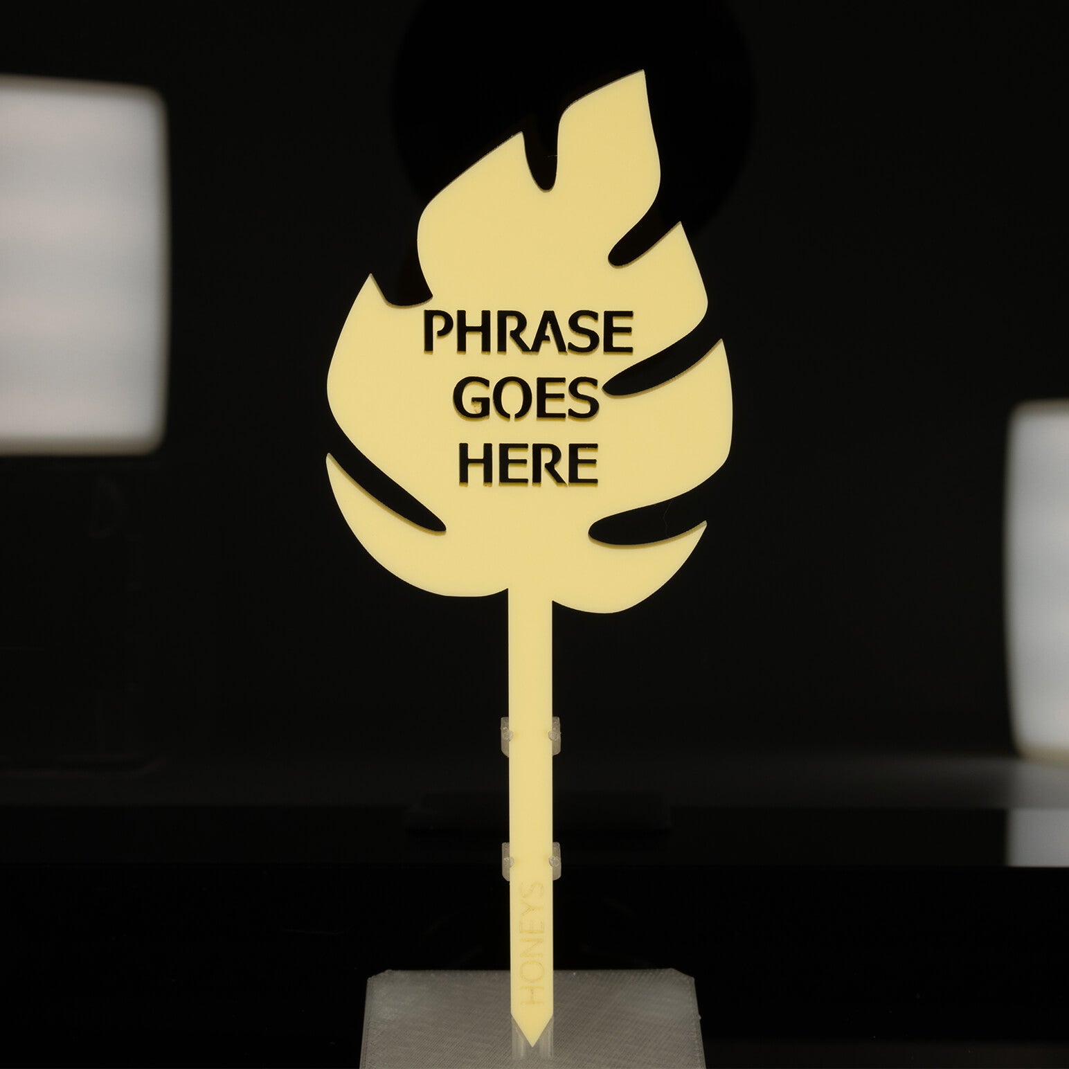 Plant Stake - Good, Clean Pun Collection (Monstera Leaf)