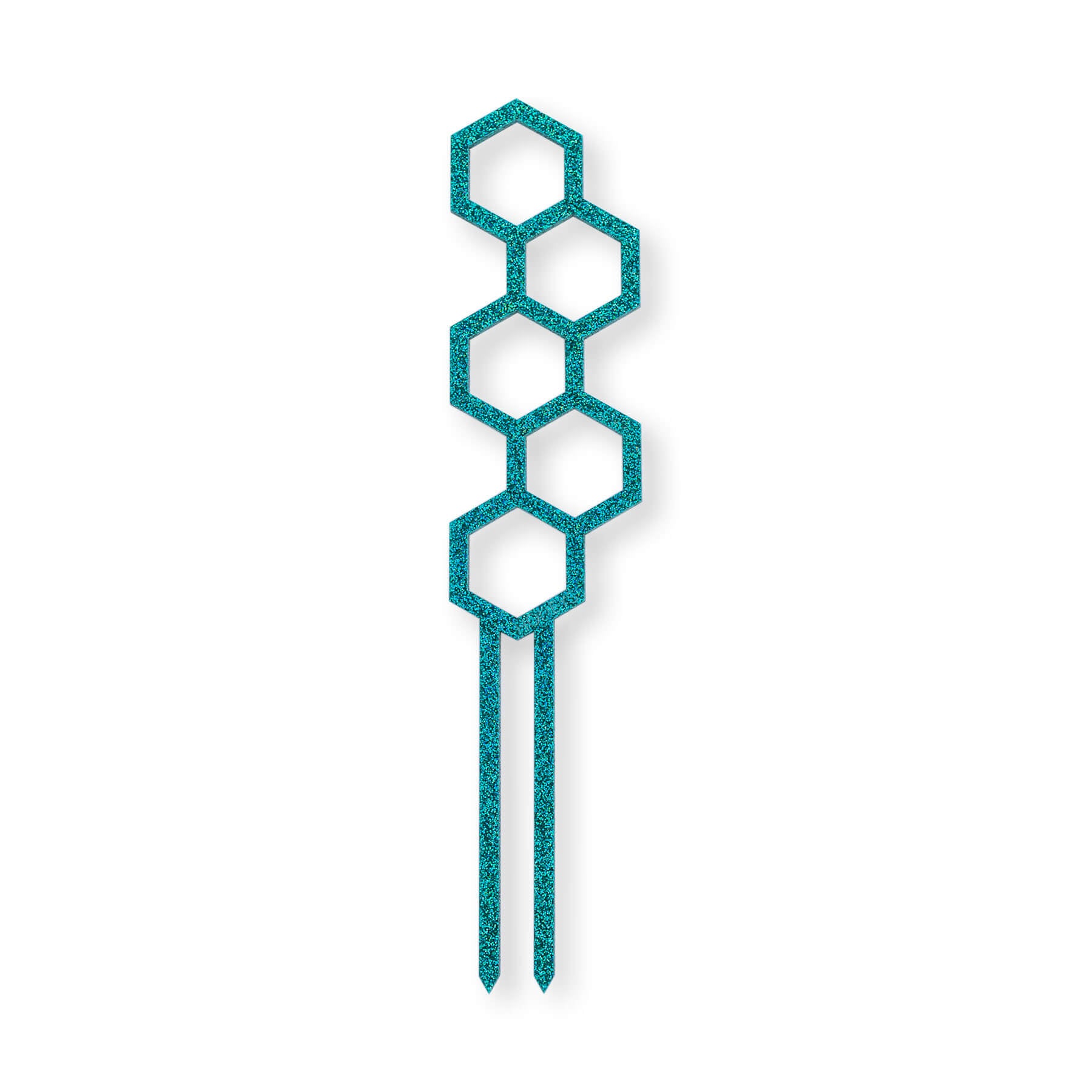 Water Bee plant propagation trellis in teal glitter acrylic flat lay